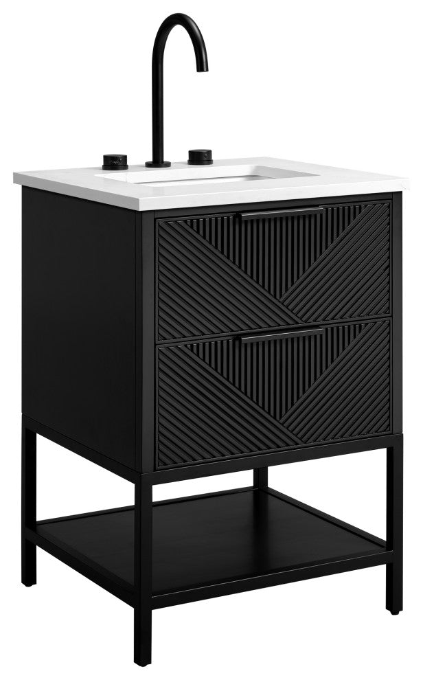 Diamond 24" Single Vanity, Charcoal Black/Matte Black