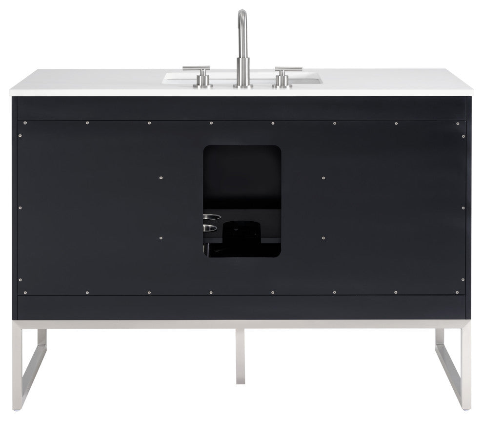 Markham 48" Single Vanity, Midnight Black/Brushed Nickel