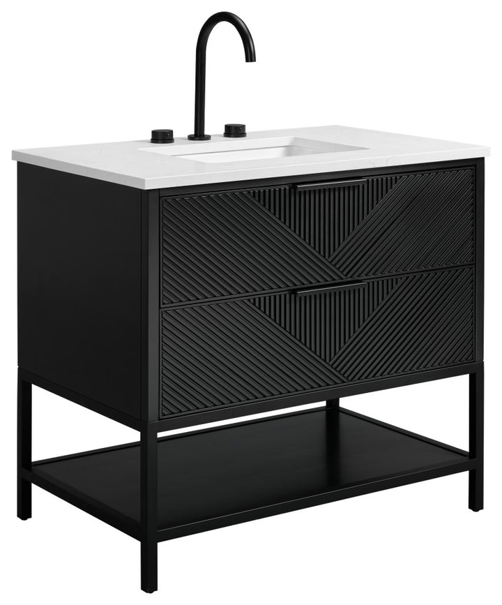 Diamond 36" Single Vanity Vanity, Charcoal Black/Matte Black