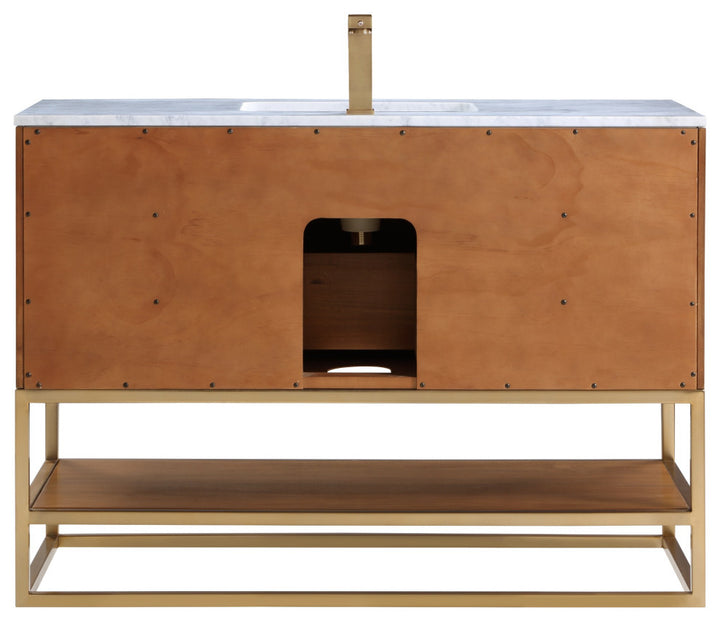 Terra 48" Single Vanity, Walnut/Satin Brass