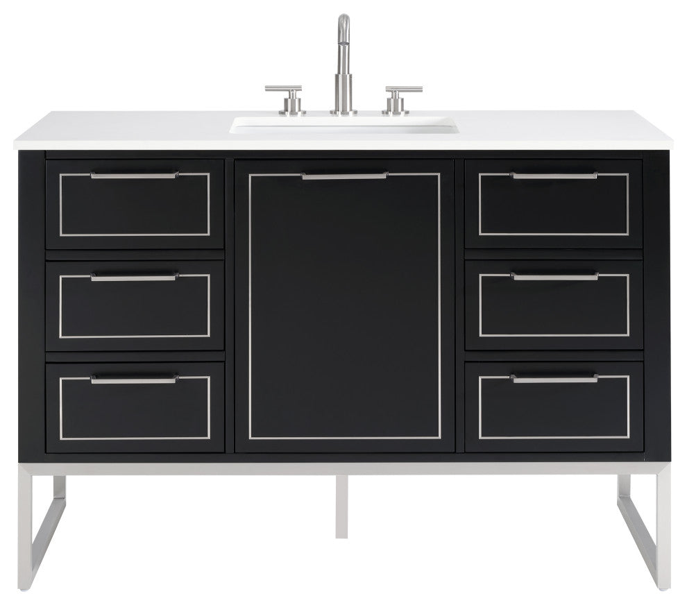 Markham 48" Single Vanity, Midnight Black/Brushed Nickel