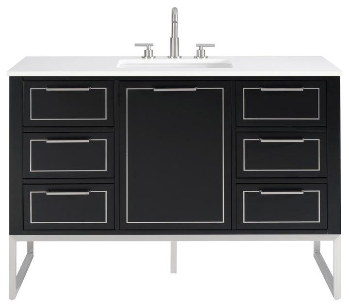 Markham 48" Single Vanity, Midnight Black/Brushed Nickel