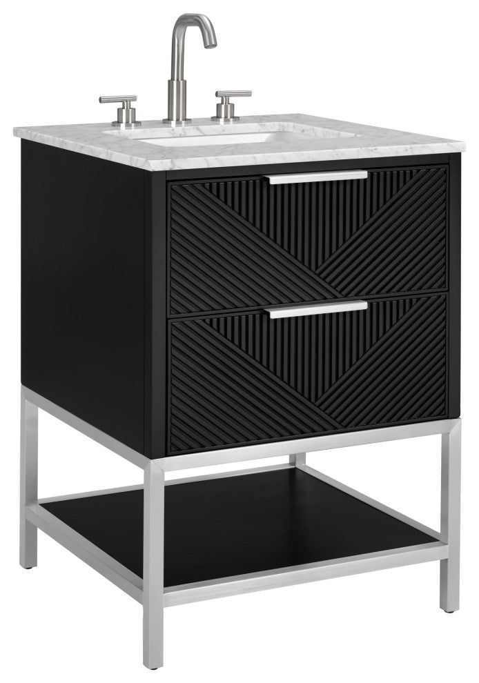 Diamond 24" Single Vanity, Charcoal Black/Brushed Nickel