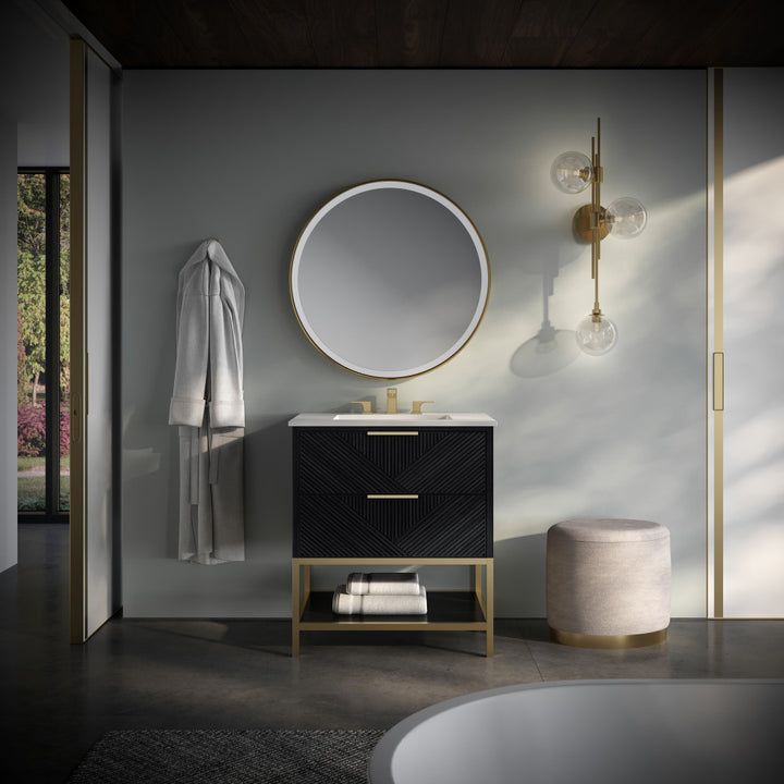 Diamond 30" Single Vanity, Charcoal Black/Matte Black