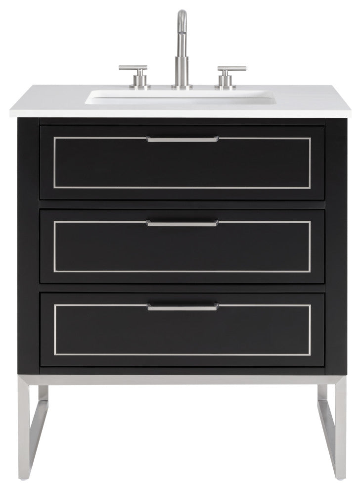 Markham 30" Single Vanity, Midnight Black/Brushed Nickel