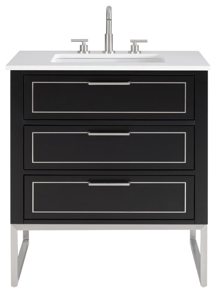 Markham 30" Single Vanity, Midnight Black/Brushed Nickel