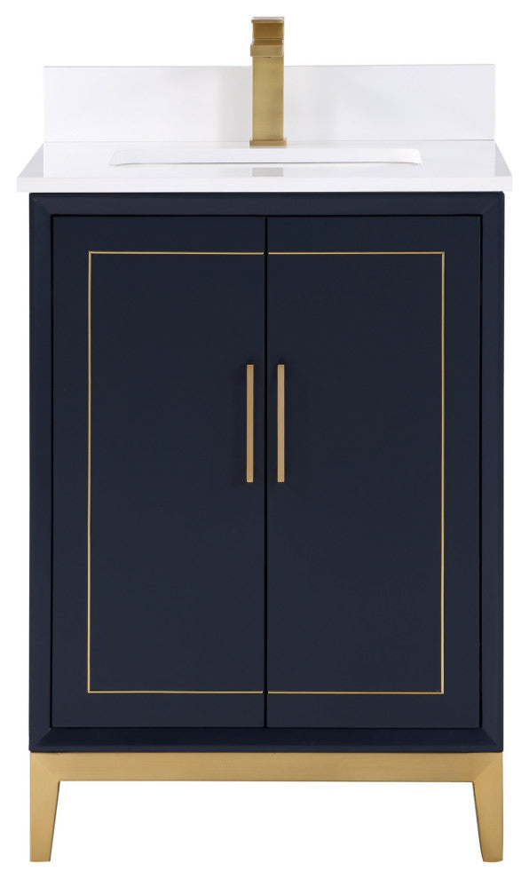 Gracie 24" Single Vanity, Pacific Blue/Satin Brass