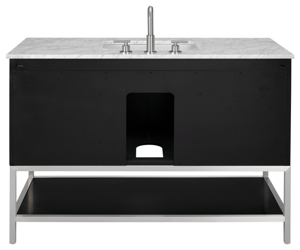 Diamond 48" Single Vanity, Charcoal Black/Brushed Nickel