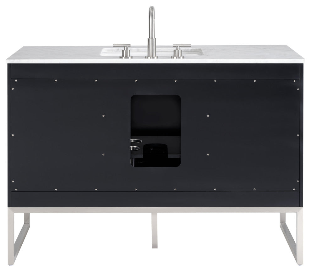 Markham 48" Single Vanity, Midnight Black/Brushed Nickel