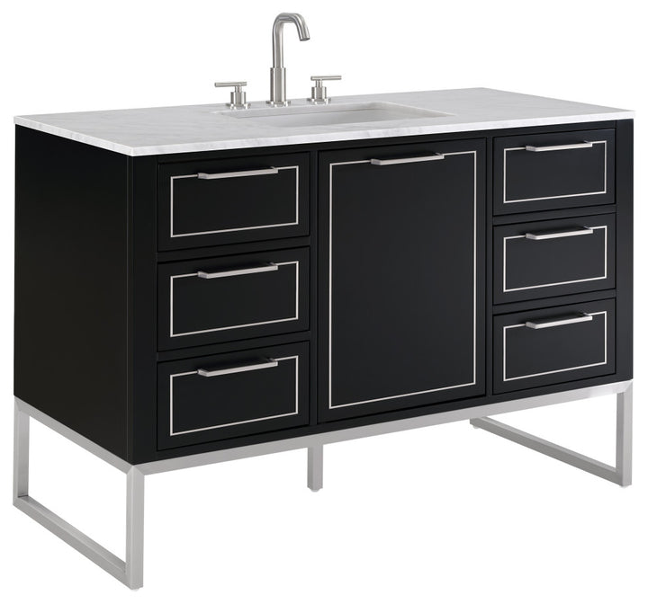 Markham 48" Single Vanity, Midnight Black/Brushed Nickel