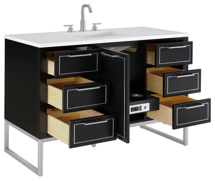 Markham 48" Single Vanity, Midnight Black/Brushed Nickel