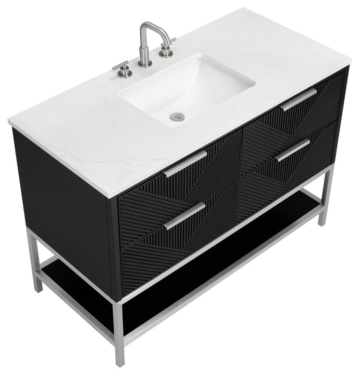 Diamond 48" Single Vanity, Charcoal Black/Brushed Nickel