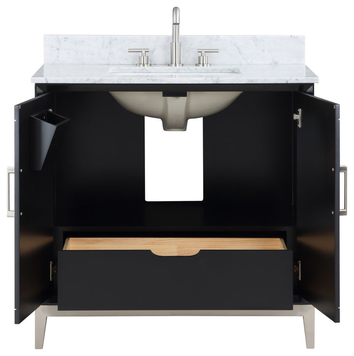 Gracie 30" / 36" Single Vanity, Midnight Black/Brushed Nickel