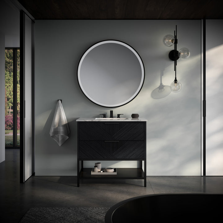 Diamond 36" Single Vanity Vanity, Charcoal Black/Matte Black