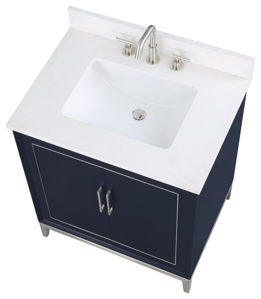 Gracie 30" Single Vanity, Pacific Blue/Brushed Nickel