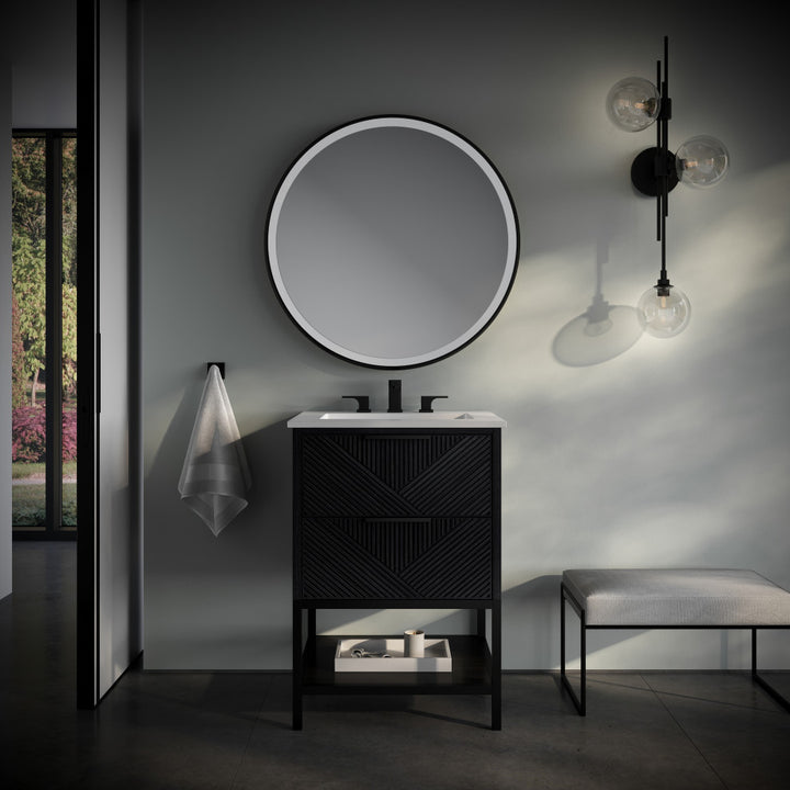 Diamond 24" Single Vanity, Charcoal Black/Matte Black