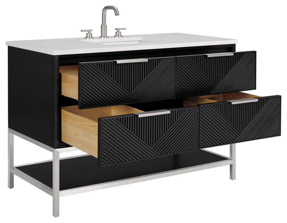 Diamond 48" Single Vanity, Charcoal Black/Brushed Nickel