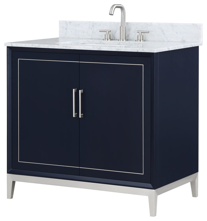 Gracie 36" Single Vanity, Pacific Blue/Brushed Nickel