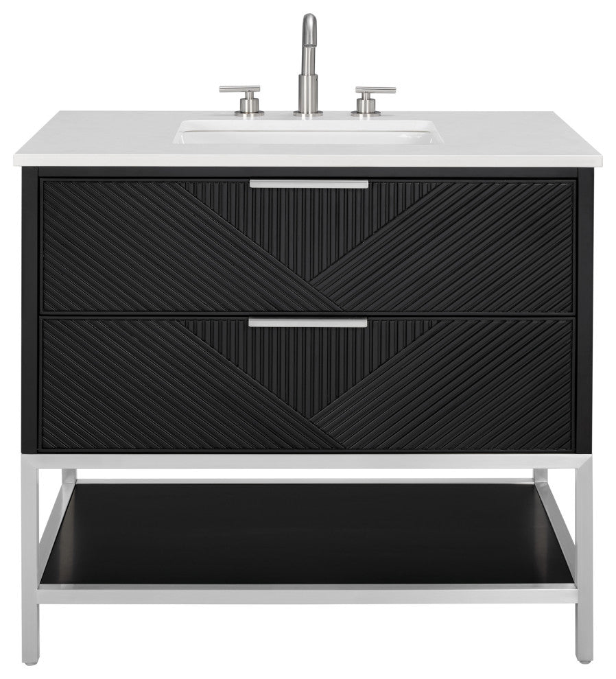 Diamond 36" Single Vanity Vanity, Charcoal Black/Brushed Nickel