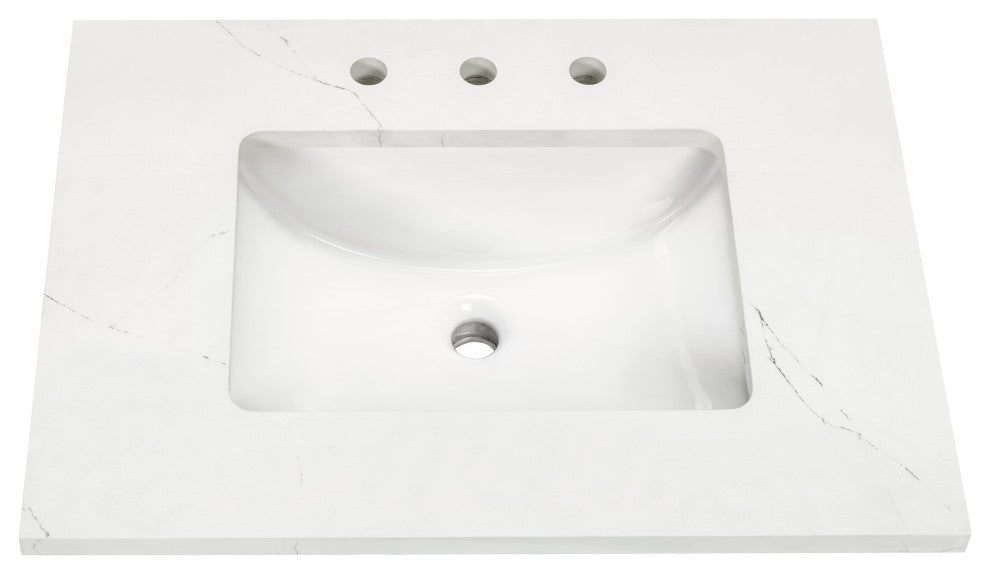 Gracie 30" Single Vanity, Satin White/Brushed Nickel