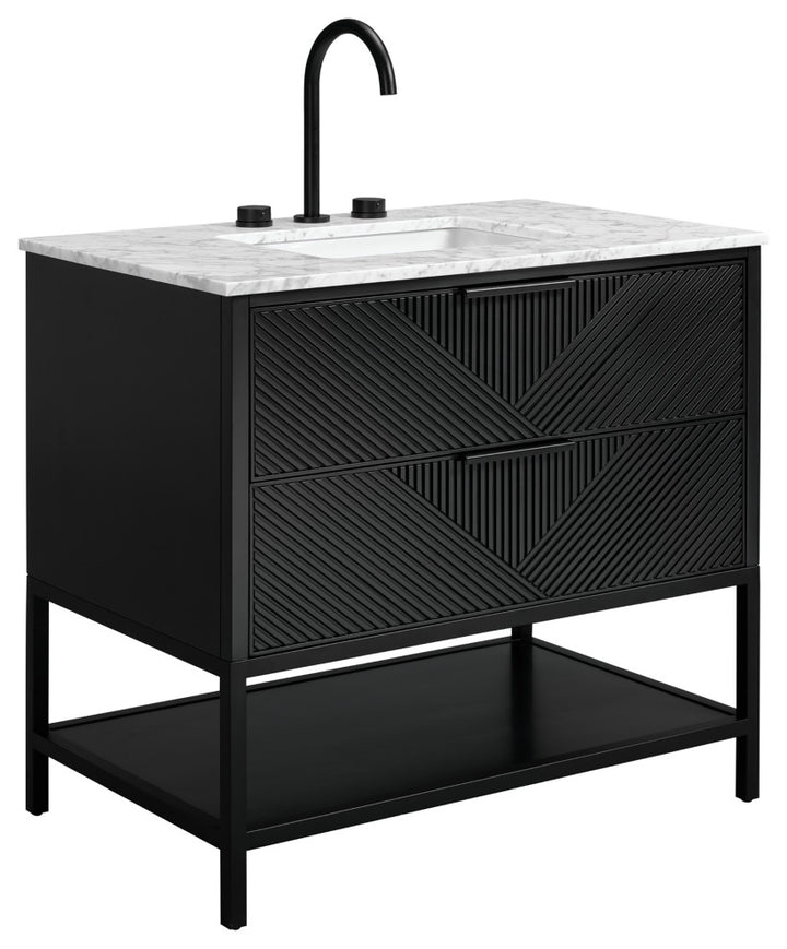 Diamond 36" Single Vanity Vanity, Charcoal Black/Matte Black