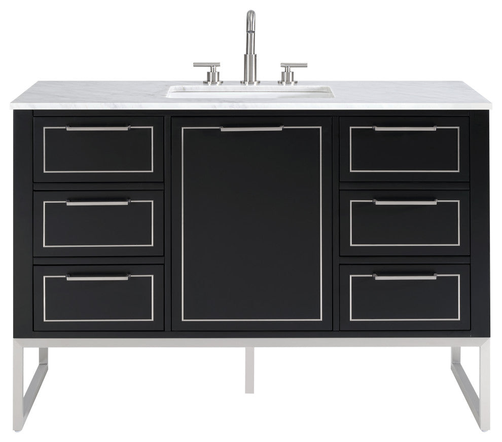 Markham 48" Single Vanity, Midnight Black/Brushed Nickel