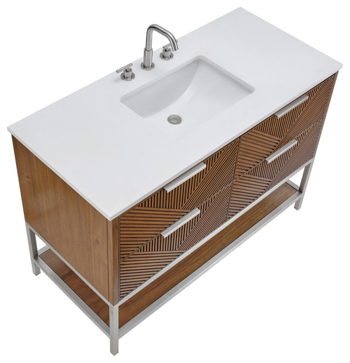 Diamond 48" Single Vanity, Walnut/Brushed Nickel