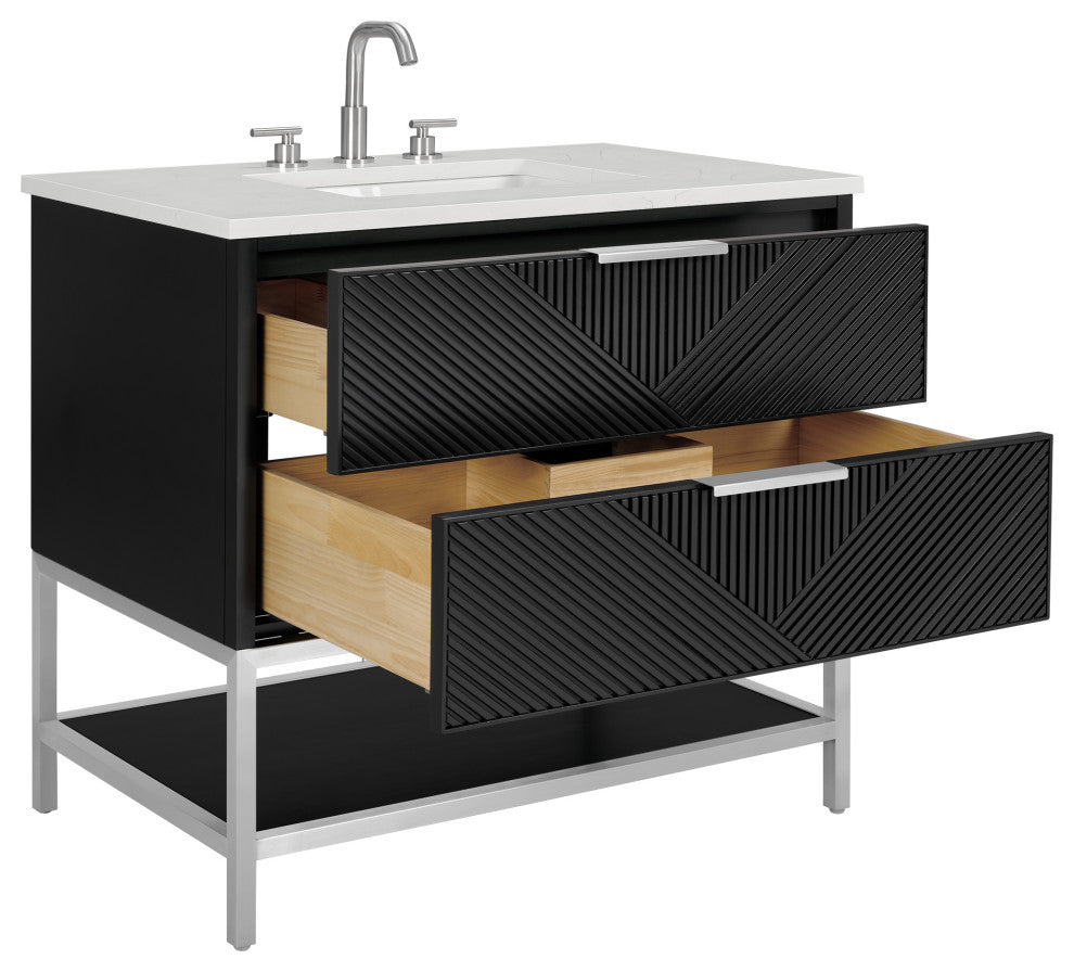 Diamond 36" Single Vanity Vanity, Charcoal Black/Brushed Nickel