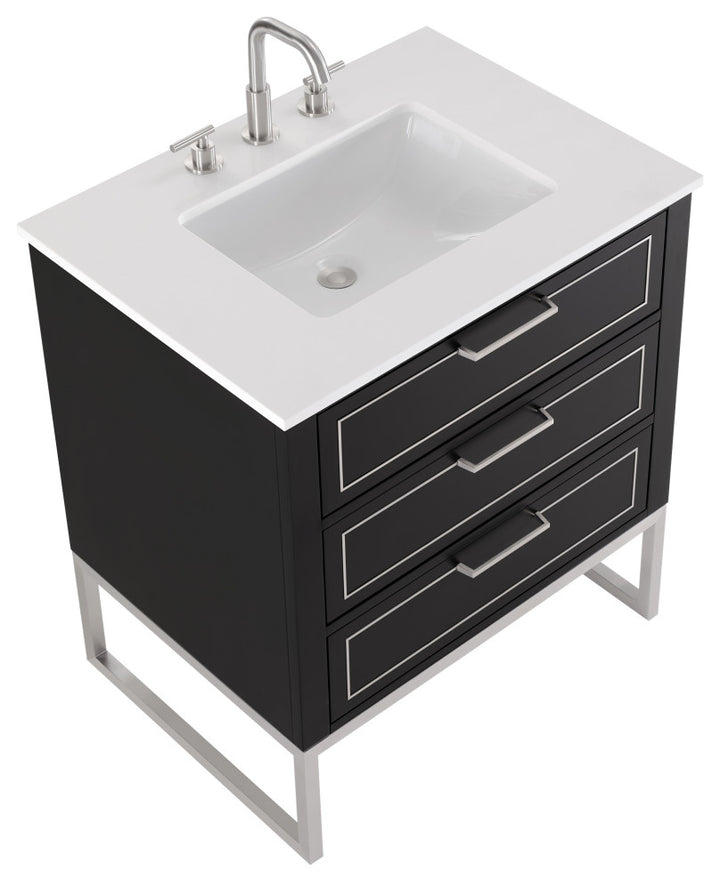 Markham 30" Single Vanity, Midnight Black/Brushed Nickel