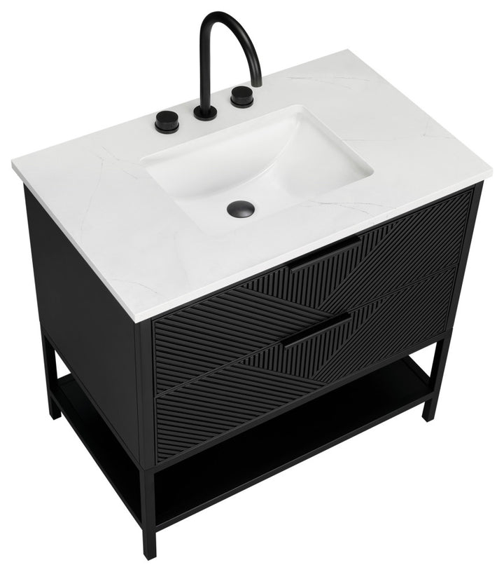 Diamond 36" Single Vanity Vanity, Charcoal Black/Matte Black