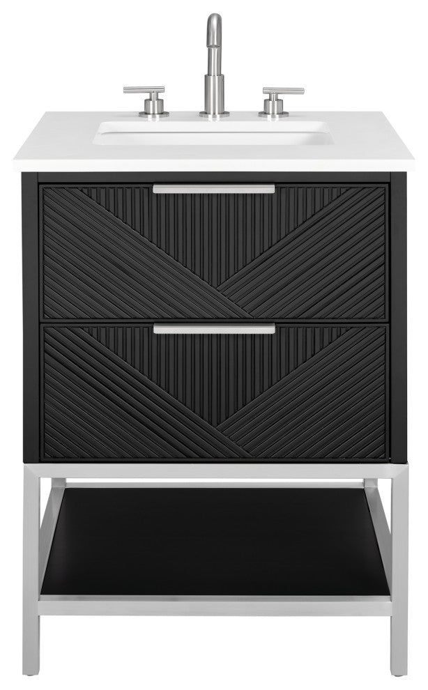 Diamond 24" Single Vanity, Charcoal Black/Brushed Nickel