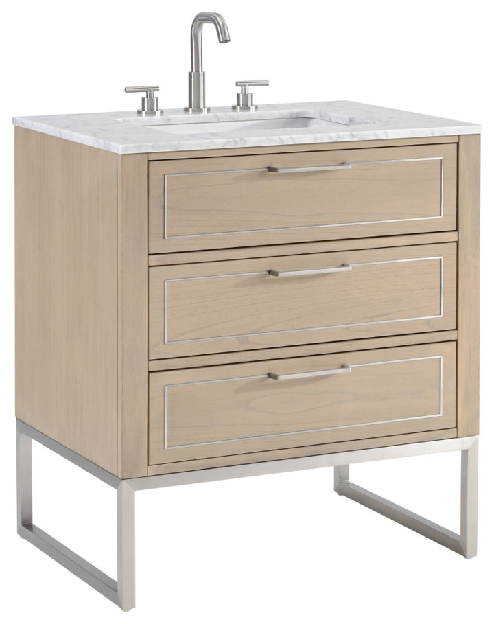 Markham 30" Single Vanity, Cashmere Grey/Brushed Nickel