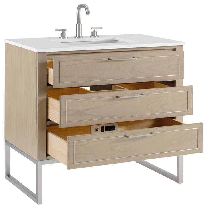 Markham 36" Single Vanity, Cashmere Grey/Brushed Nickel