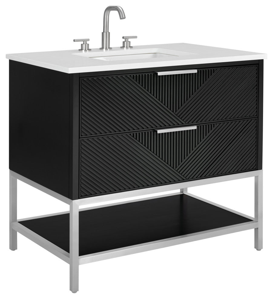 Diamond 36" Single Vanity Vanity, Charcoal Black/Brushed Nickel