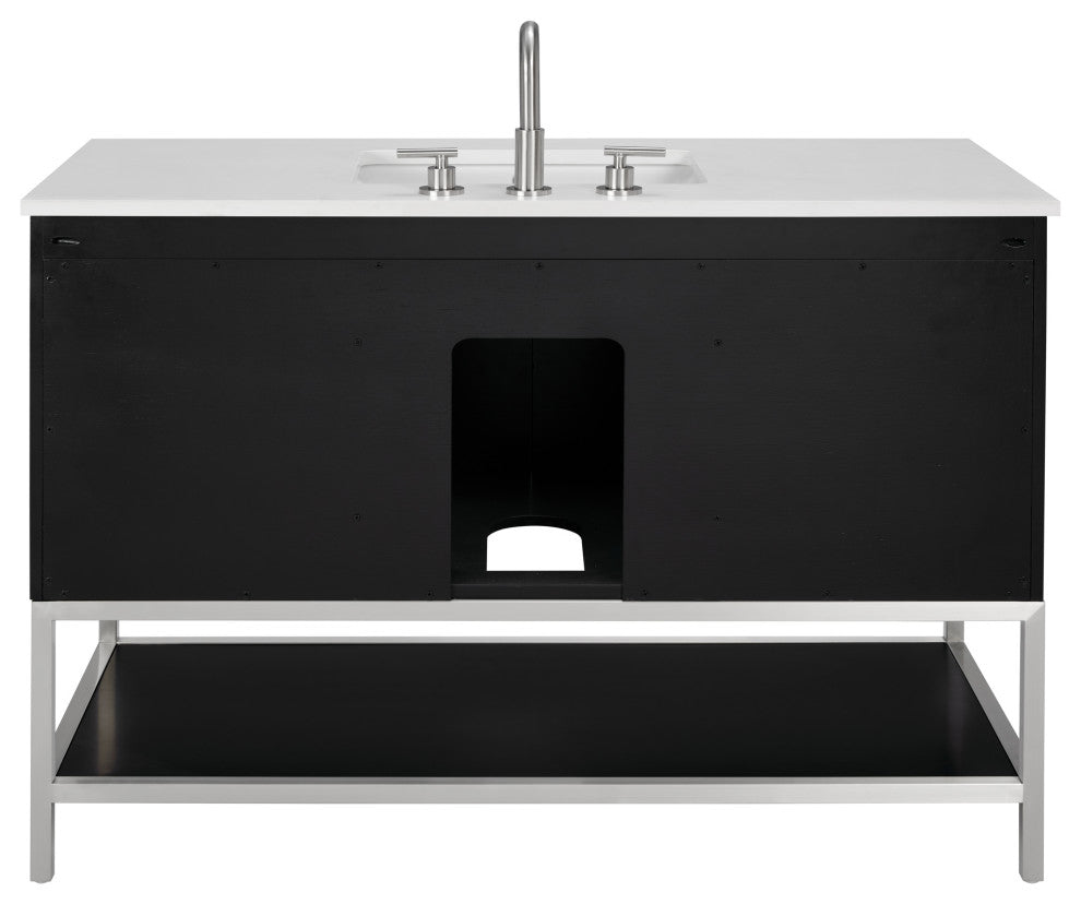 Diamond 48" Single Vanity, Charcoal Black/Brushed Nickel