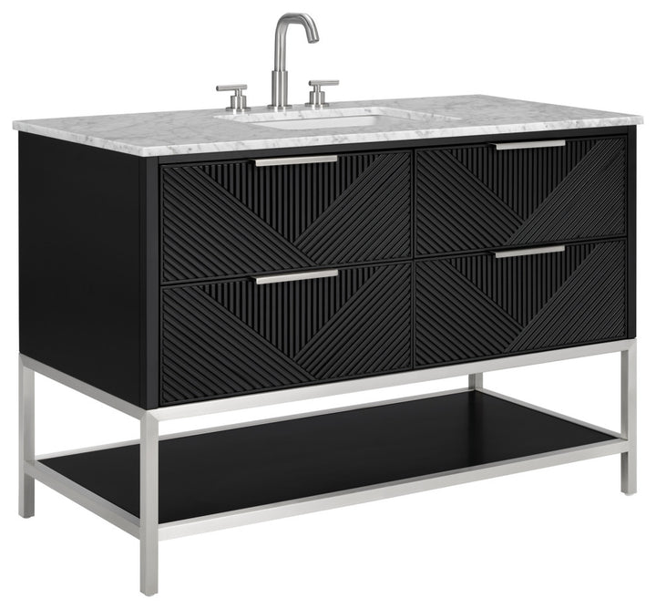 Diamond 48" Single Vanity, Charcoal Black/Brushed Nickel