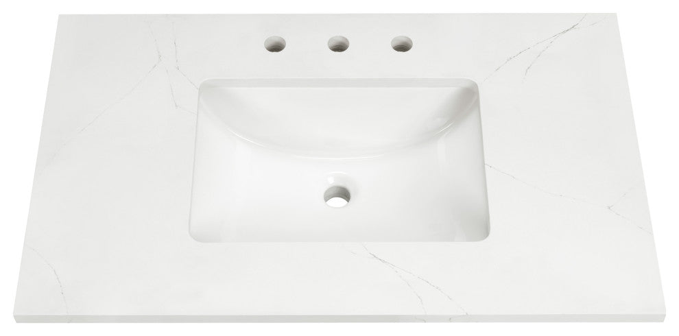 Gracie 36" Single Vanity, Satin White/ Satin Brass