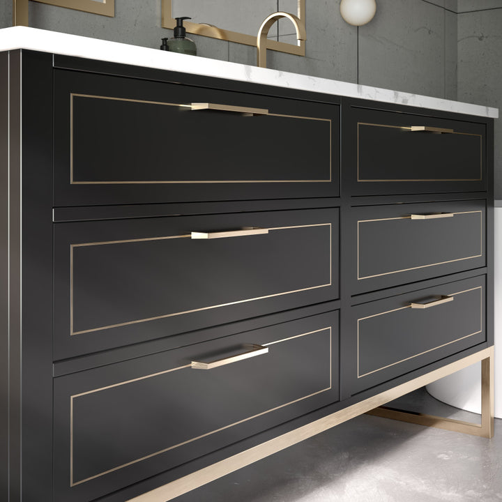 Markham 48" Single Vanity, Midnight Black/Satin Brass