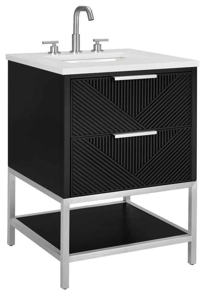 Diamond 24" Single Vanity, Charcoal Black/Brushed Nickel