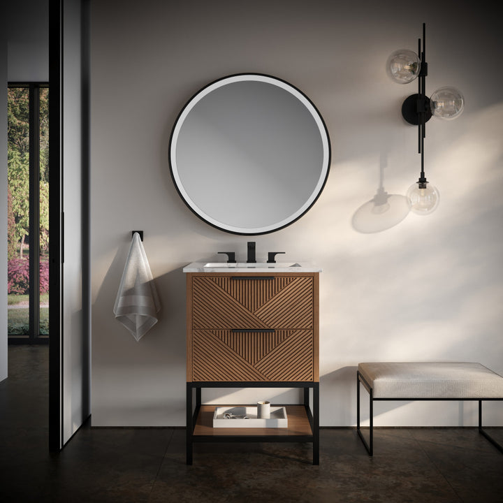 Diamond 24" Single Vanity, Walnut/Matte Black