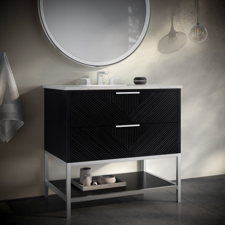 Diamond 36" Single Vanity Vanity, Charcoal Black/Brushed Nickel