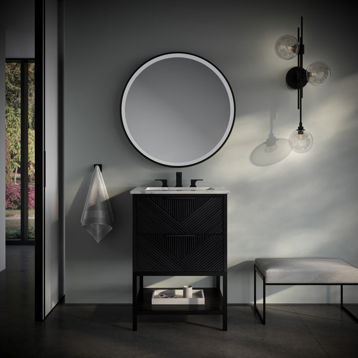 Diamond 24" Single Vanity, Charcoal Black/Matte Black