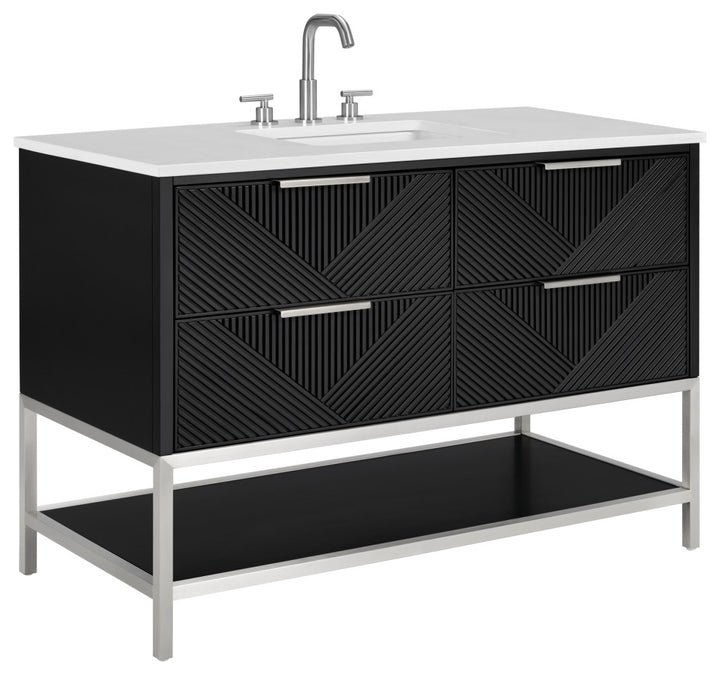 Diamond 48" Single Vanity, Charcoal Black/Brushed Nickel