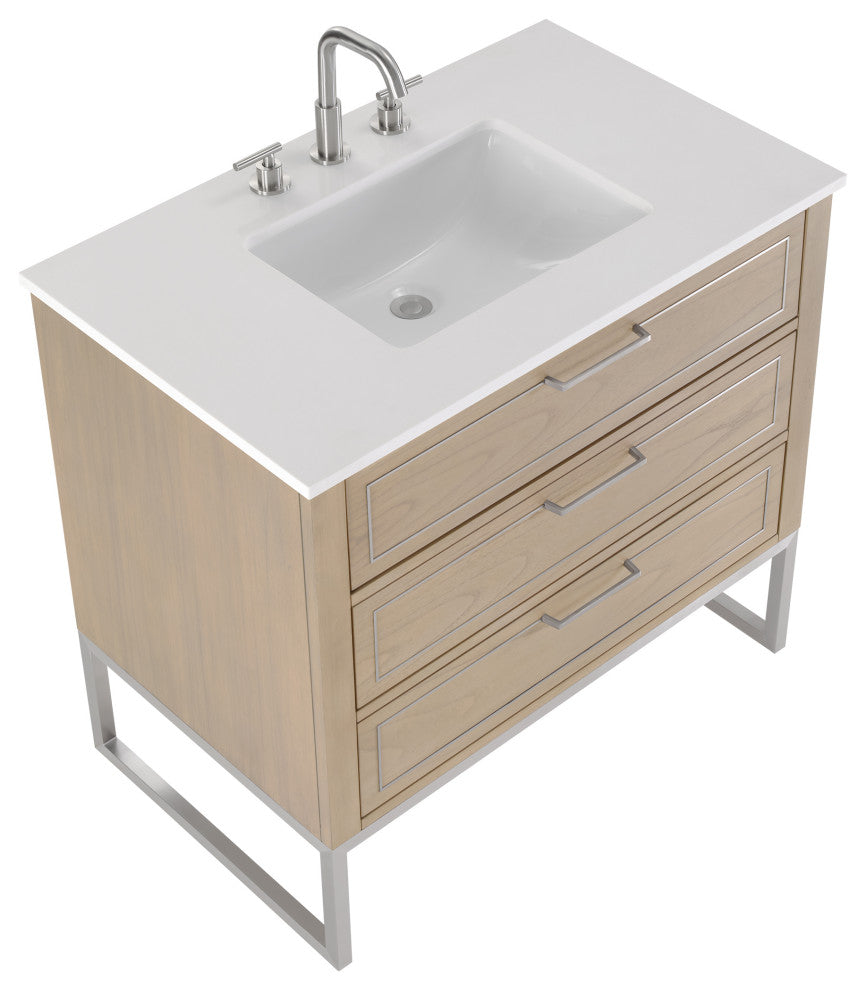 Markham 36" Single Vanity, Cashmere Grey/Brushed Nickel