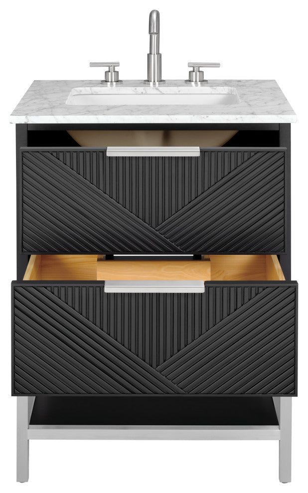 Diamond 24" Single Vanity, Charcoal Black/Brushed Nickel