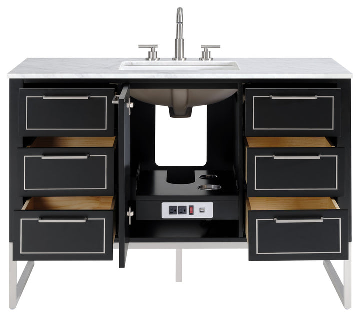 Markham 48" Single Vanity, Midnight Black/Brushed Nickel