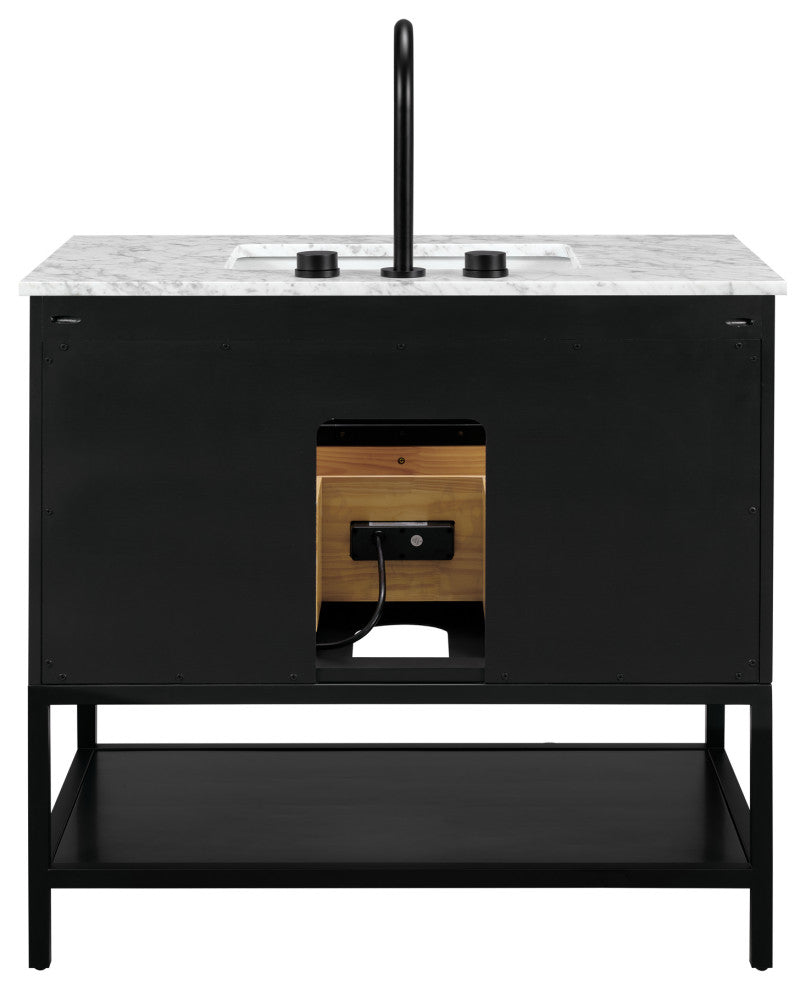 Diamond 36" Single Vanity Vanity, Charcoal Black/Matte Black