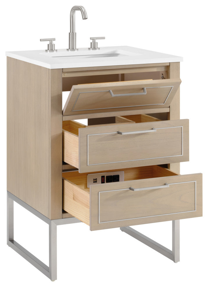 Markham 24" Single Vanity, Cashmere Grey/Brushed Nickel