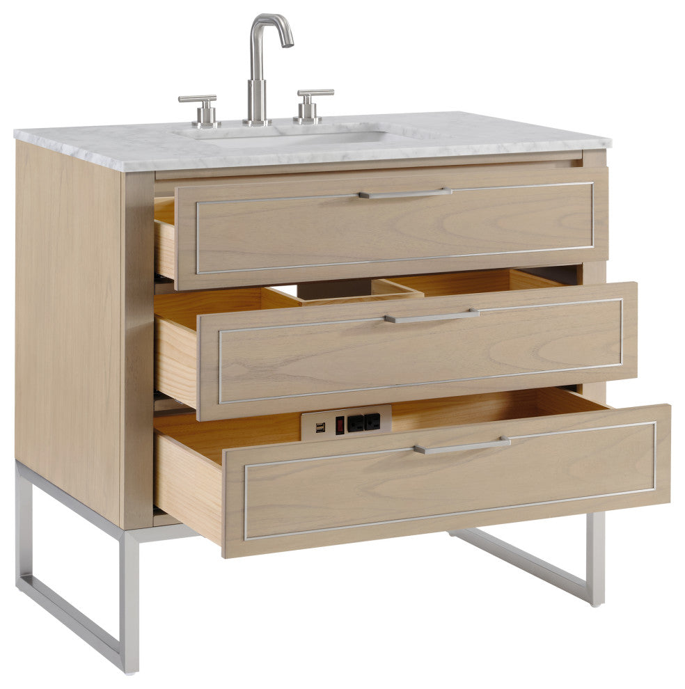 Markham 36" Single Vanity, Cashmere Grey/Brushed Nickel