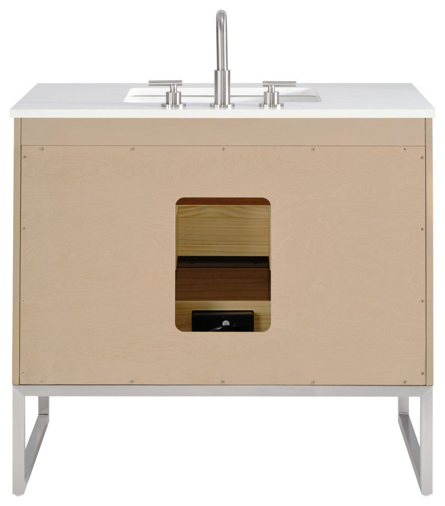 Markham 36" Single Vanity, Cashmere Grey/Brushed Nickel